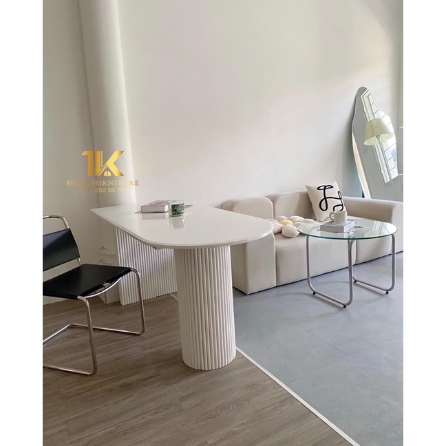Bàn ăn, bàn làm việc gỗ mdf chân trụ