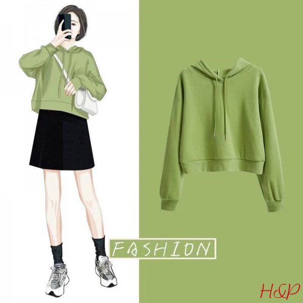 Mới Áo Hoodie Lửng Tay Dài Thời Trang Dành Cho Nữ