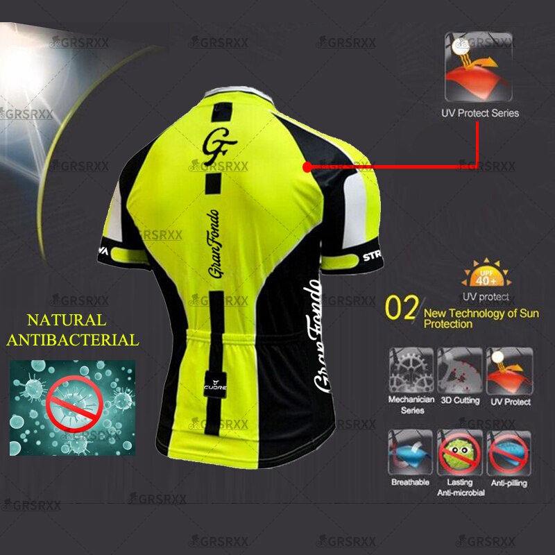 STRAVA Đi xe đạp Jersey Nam Áo sơ mi chống tia cực tím MTB Xe đạp đua Áo sơ mi Phù hợp với Đi xe đạp Thoáng khí Quần áo thể thao Đi xe đạp Cao cấp Bộ yếm xe đạp