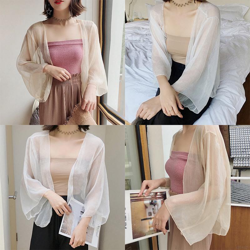 Áo Khoác Cardigan Tay Dài Dáng Rộng Chống Nắng Nhẹ Nhàng Phong Cách Retro Hàn Quốc | BigBuy360 - bigbuy360.vn