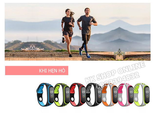 Dây đeo miband thể thao thay thế cho Xiaomi Miband 3, Xiaomi Miband 4, Xiaomi Miband 5, Xiaomi Miband 6