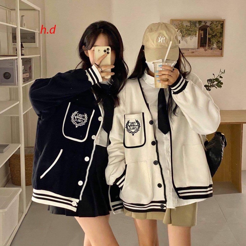 Áo Khoác Bomber Cadigan The seven Zen💘chất nỉ bông có cúc dọc áo💘Sweater Thời trang Nữ Thu Đông💘phong cách Hàn Quốc | BigBuy360 - bigbuy360.vn