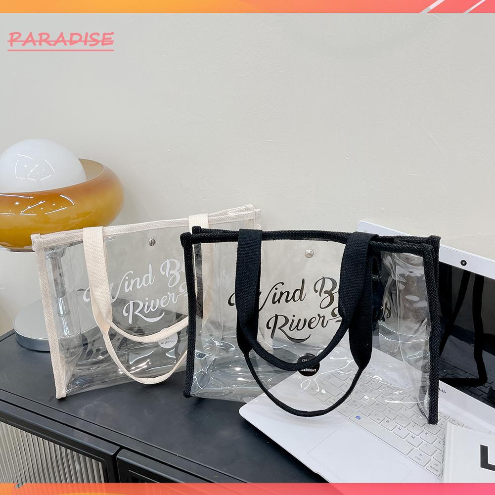 Túi Xách Tote Chất Liệu PVC Trong Suốt Chống Thấm Nước Cỡ Lớn Thời Trang Đi Biển