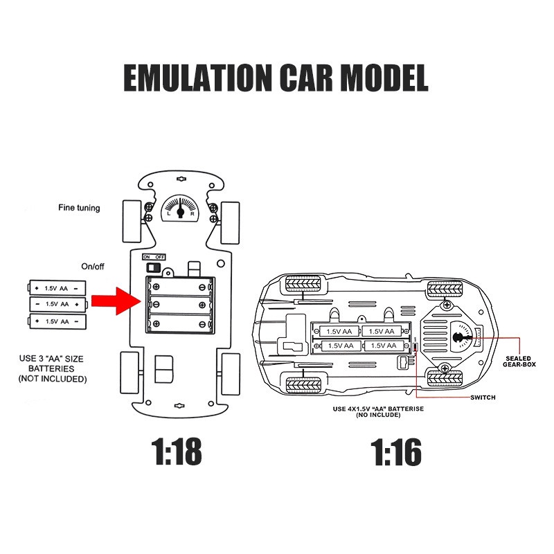 Xe Hơi Điều Khiển Từ Xa 1:16 Bugatti Có Đèn Led Và Phụ Kiện
