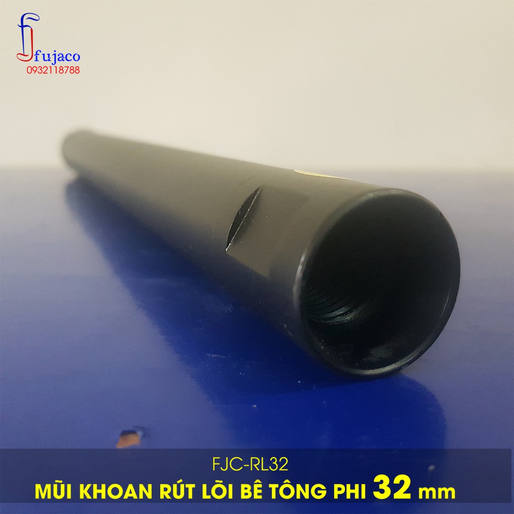 Mũi khoan bê tông phi 32 mm kèm đầu chuyển ren chuôi gài cho máy khoan bê tông - FUJACO