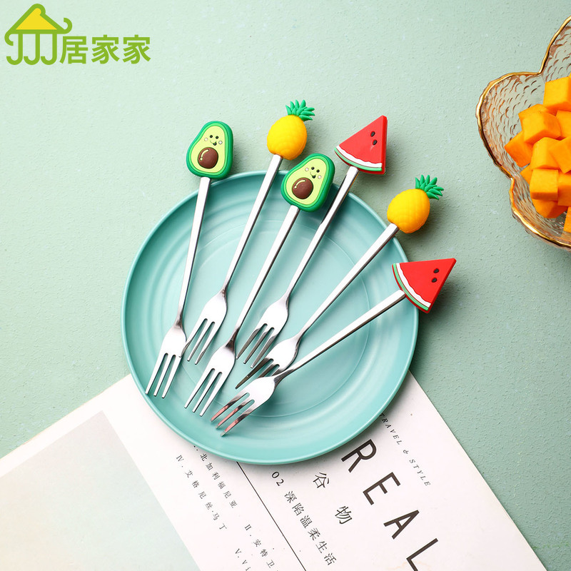 Bộ Nĩa Ăn Bánh Trung Thu Bằng Inox Kiểu Hàn Quốc Dễ Thương Xinh Xắn