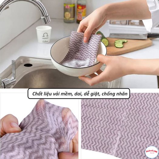 Cuộn 50 khăn lau đa năng, khăn lau bếp có thể tái sử dụng - Buôn rẻ 00604