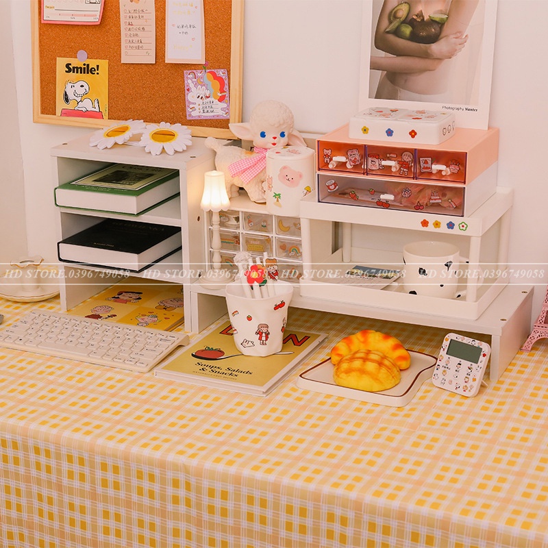 💗FREESHIP💗 KỆ ĐỂ SÁCH KÈM KỆ MÁY TÍNH - LẮP GHÉP ĐỂ BÀN DECOR CỰC ĐẸP