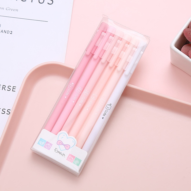 Set 6 bút bi mực đen ngòi 0.5mm dành cho học sinh