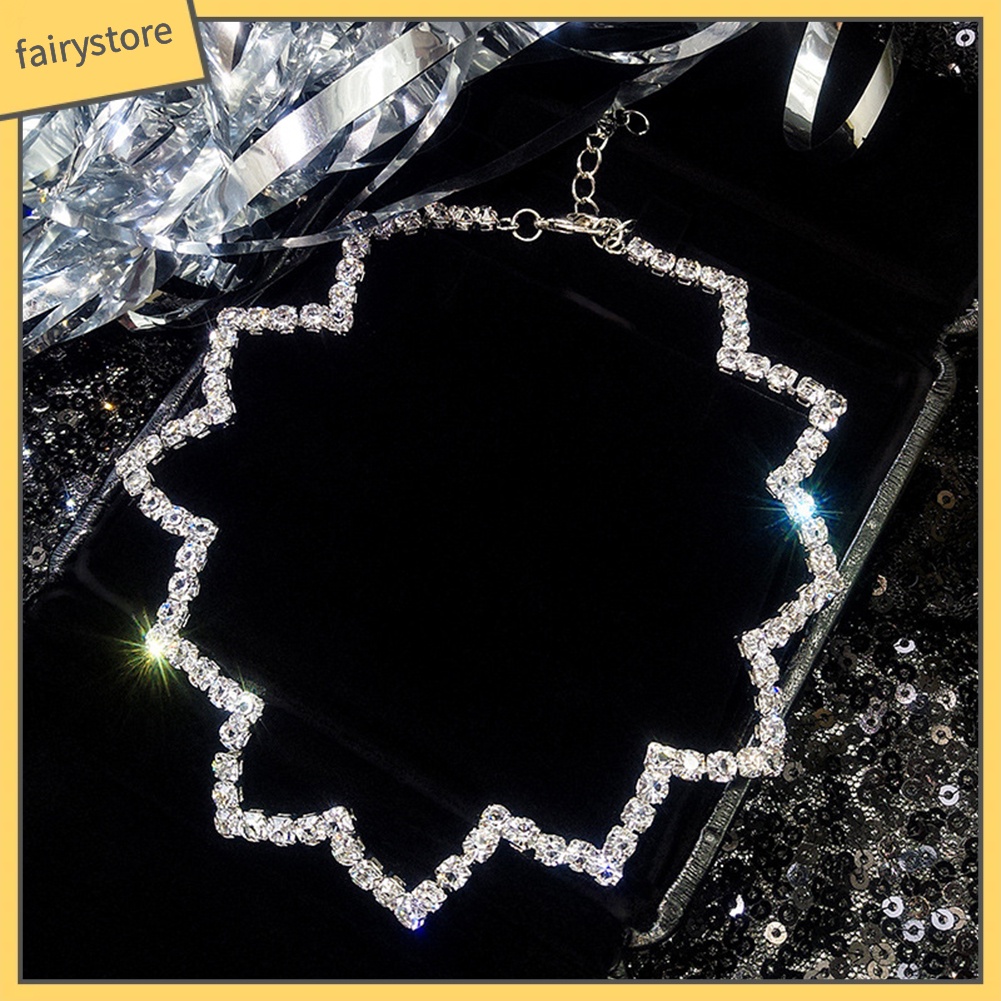 Vòng cổ nữ mặt đính đá lấp lánh