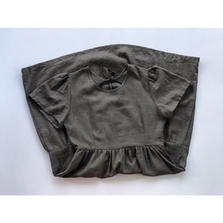 Đầm linen hở lưng xám/tím - Mé Hè