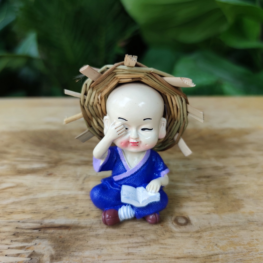 Bộ 4 chú tiểu hòa thượng đội nón cao 8cm có bán lẻ chú tiểu