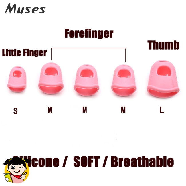 Set 5 nắp Silicone nhiều màu đeo bảo vệ đầu ngón tay tiện dụng chơi đàn ghi ta