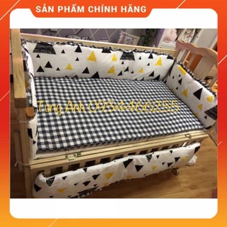 [Tặng Mã 70K – Hàng Chính Hãng] Bộ quây cũi kèm đệm và gối (mẫu kẻ caro 20)