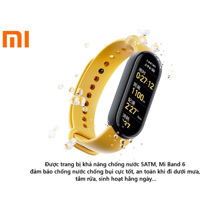 Vòng đeo tay thông minh Xiaomi Mi Band 6(bản Quốc tế).màn hình Amoled.Chống nước 5ATM