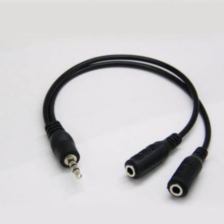 Jack chia âm thanh 1 ra 2 cổng audio 3.5 mm (Mạ vàng cao cấp) - Chia loa 1 ra 2, Cáp chia âm thanh từ 1 ra 2