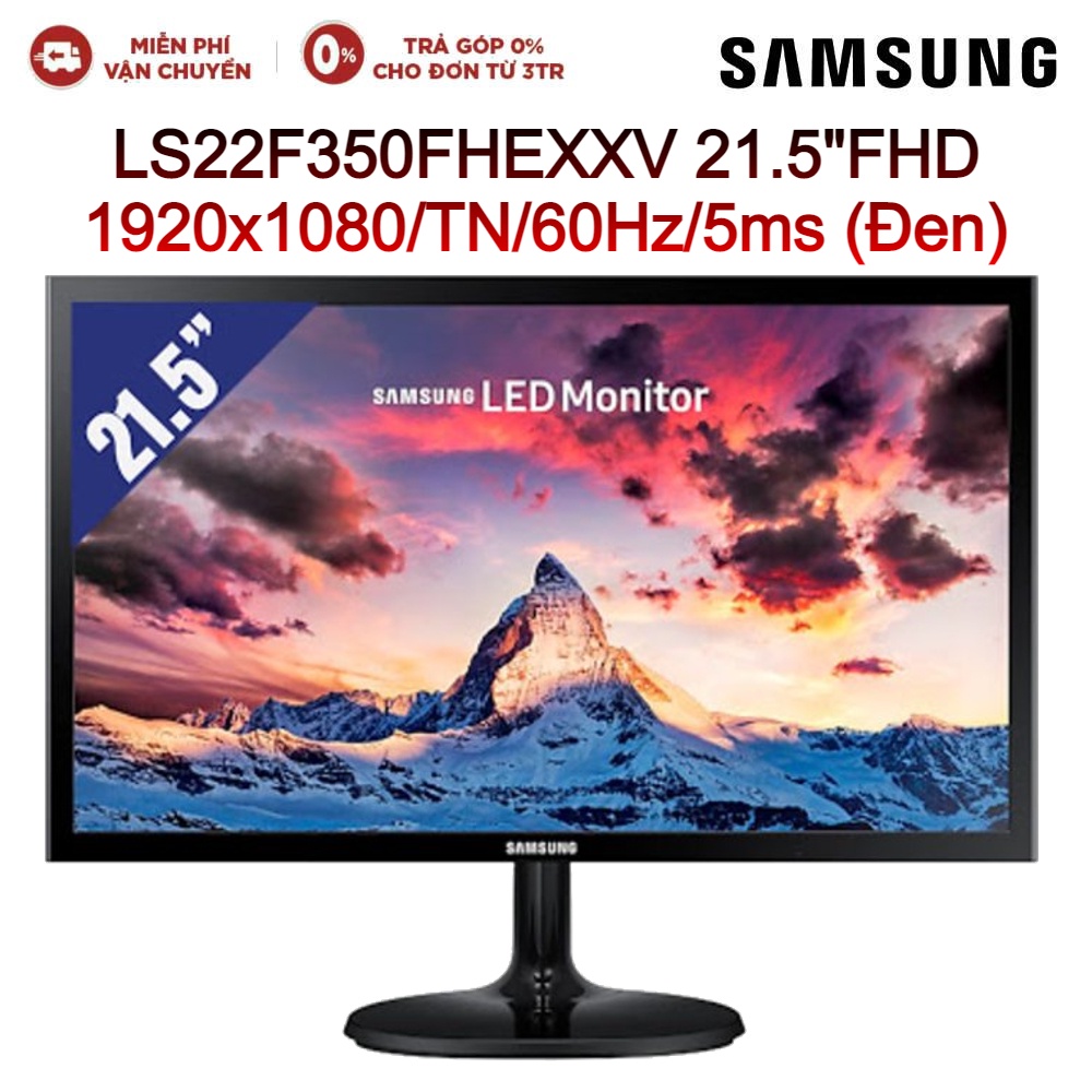 Màn hình máy tính LCD SAMSUNG LS22F350FHEXXV 21.5&quot;FHD 1920x1080/TN/60Hz/5ms (Đen)