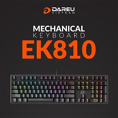 Bàn phím cơ Gaming DAREU EK810 Pink / Black (MULTI-LED, Blue/ Brown/ Red D switch)
