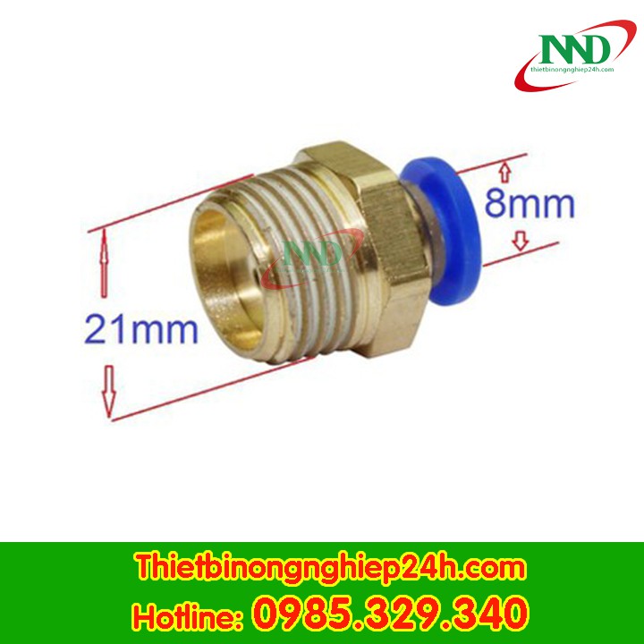 Đầu chuyển ren 21 sang 8mm dùng lắp đặt phun sương, tưới cây, lọc nước..