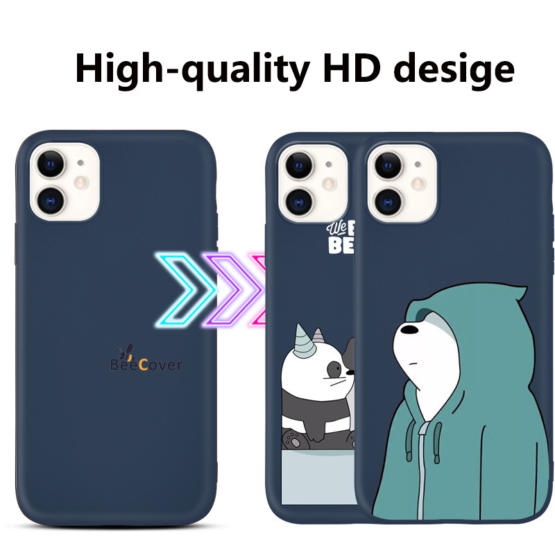 Ốp điện thoại silicon nhám dẻo hình gấu cho IPhone 13 13Pro 13Promax 12 12Pro 12Promax 11 11ProMax SE 2020 7Plus 8Plus X XS XR XSmax