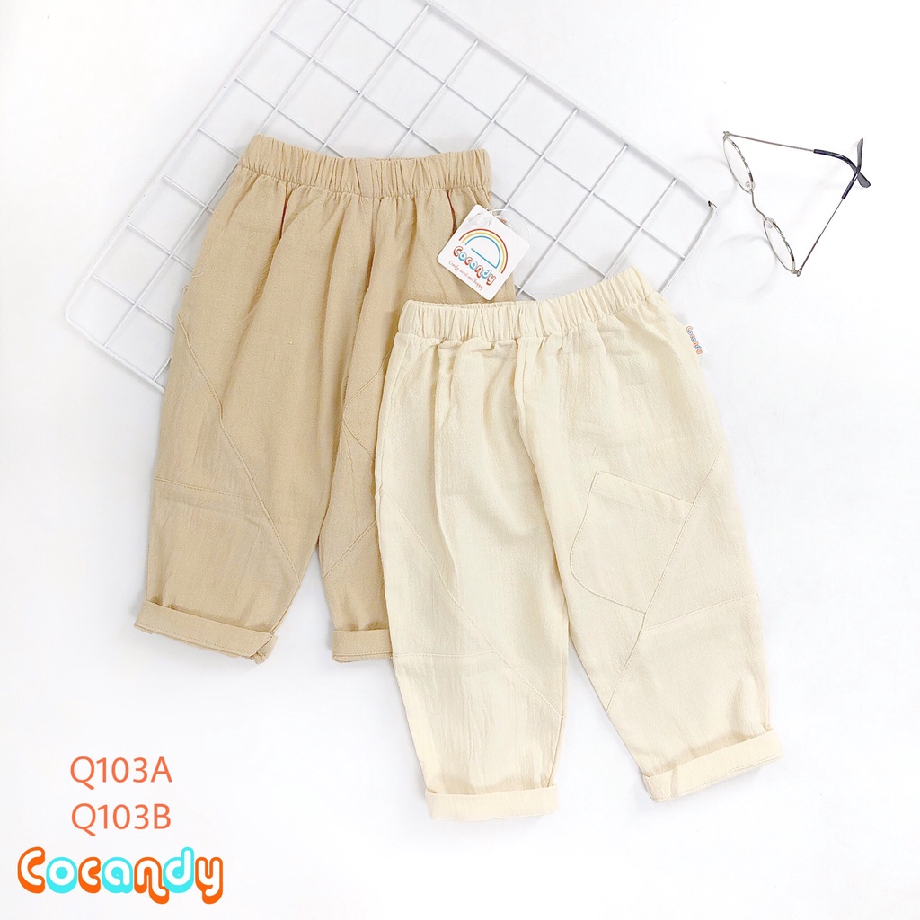 Quần cho bé -Quần dài be thô đũi và Quần dài BE, ĐEN hình COCANDY cho bé của COCANDY mã Q103A,Q152