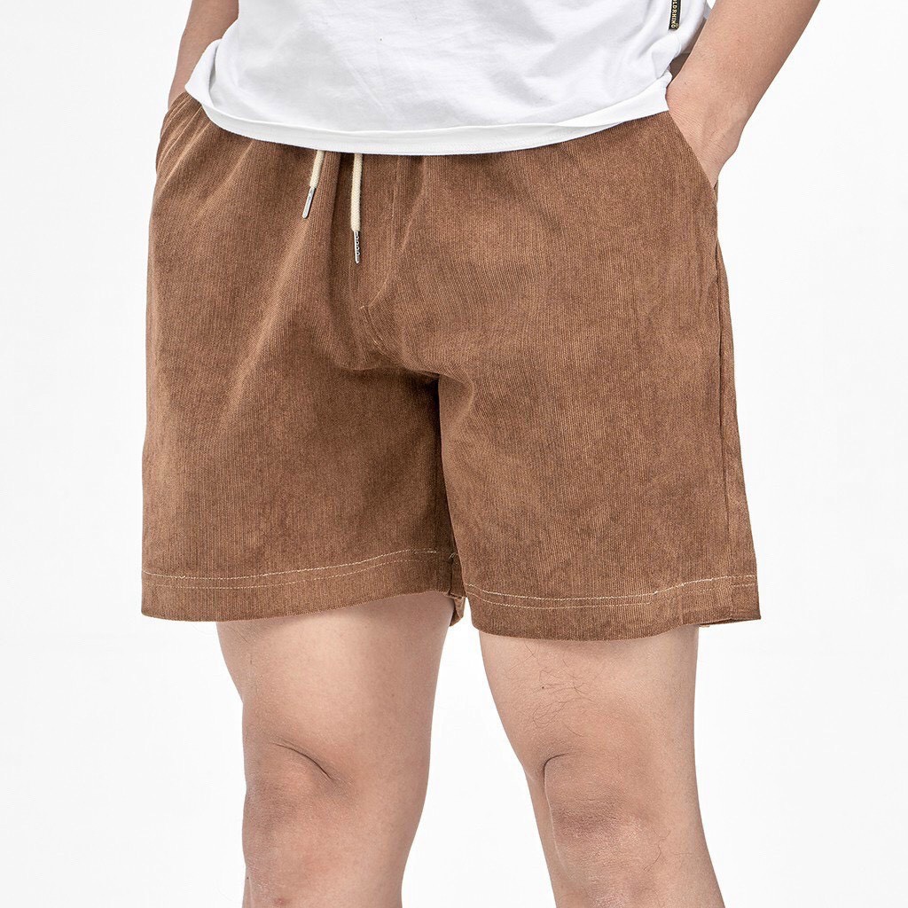 Quần Short Đùi Nhung Tăm Nam Nữ Form Unisex Phong Cách Hàn Quốc Ulzzang