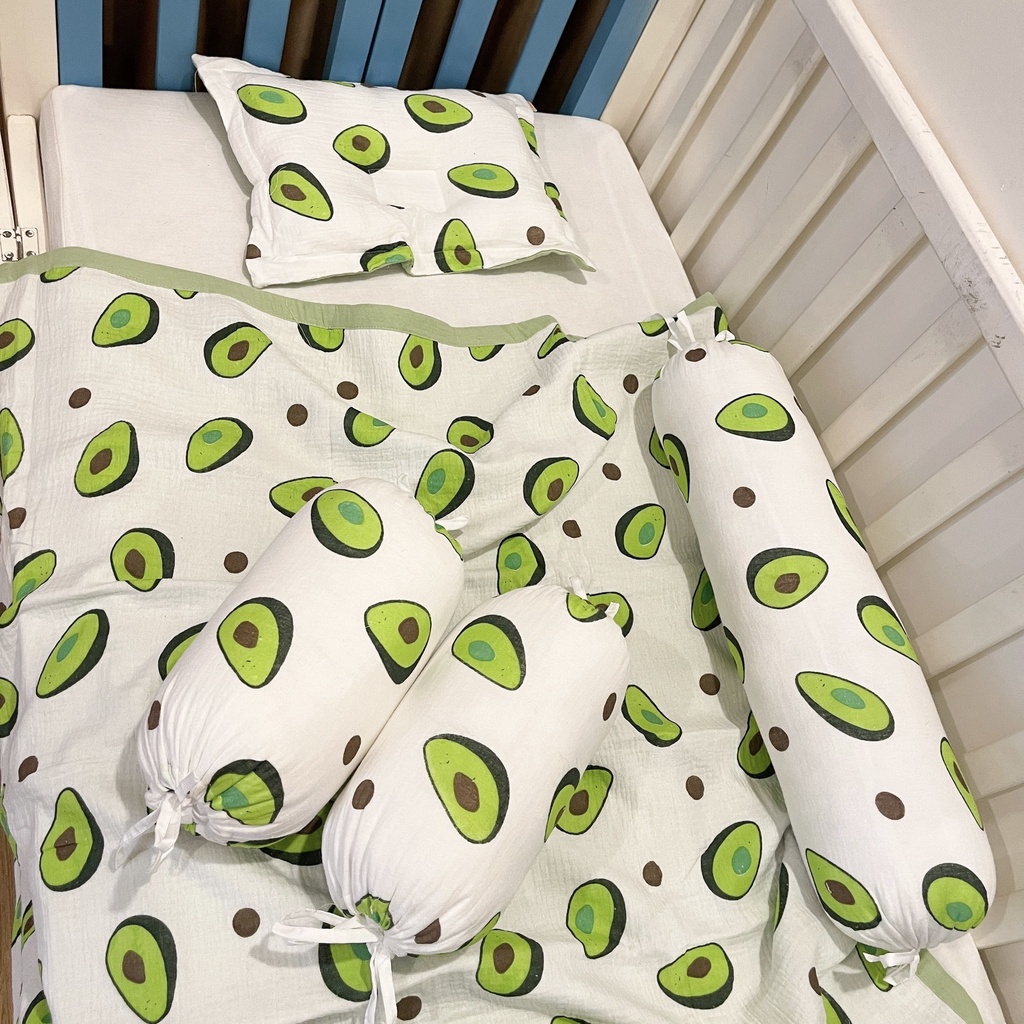 Bộ chăn gối sơ sinh Xô Muslin cho bé