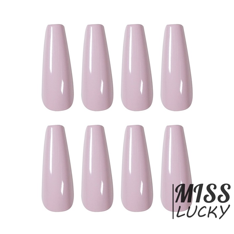 VN Set 24 Móng Tay Giả Màu Trơn Thời Trang Cho Nữ