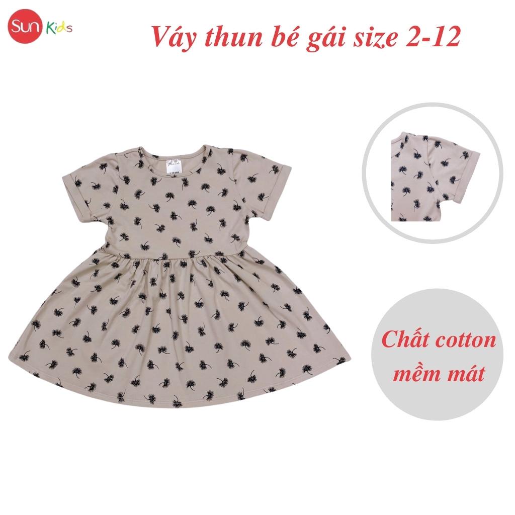 Váy bé gái chất cotton, đầm bé gái size 2-12 tuổi, đầm trẻ em SUNKIDS1 có nhiều màu
