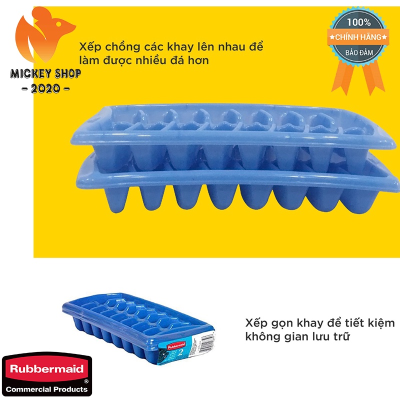 KHAY LÀM ĐÁ CAO CẤP RUBBERMAID  - SKU: FG288200CLR