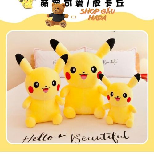 Gấu Bông Pikachu Hàng Quảng Châu Cao Cấp 30cm Màu Vàng