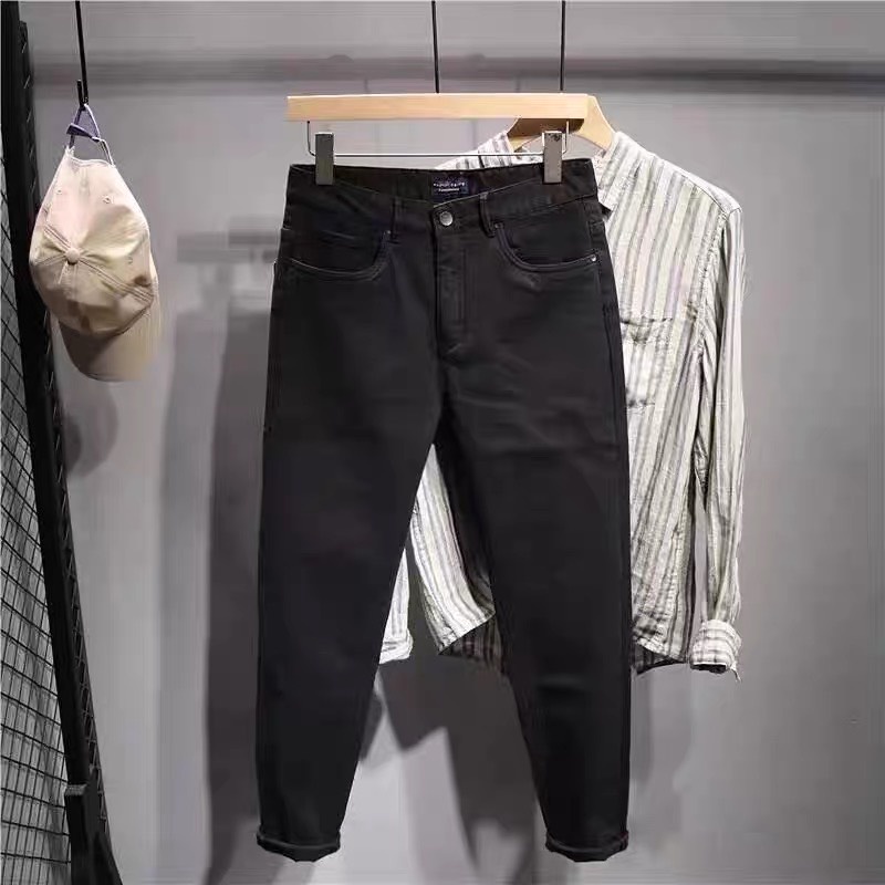 Quần baggy nam màu xanh dáng jean hàn quốc
