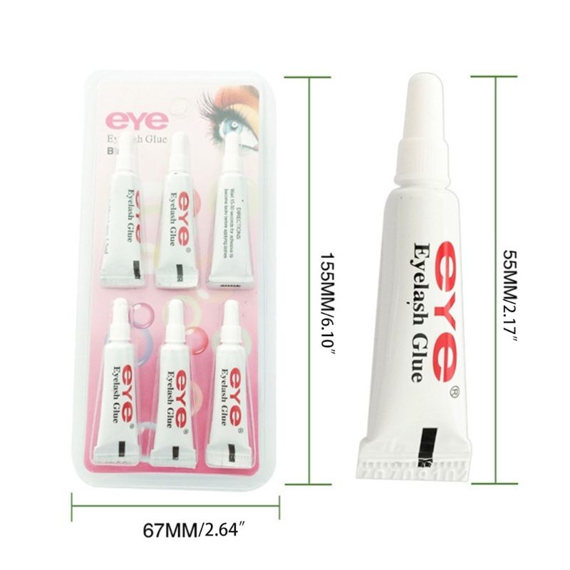 [Hàng mới về] Bộ 6 Keo dán mi giả màu đen/ trong suốt chuyên dụng