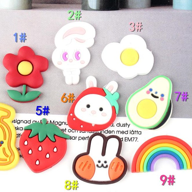 Jibbitz Sticker trang trí dép 2D nhựa dẻo