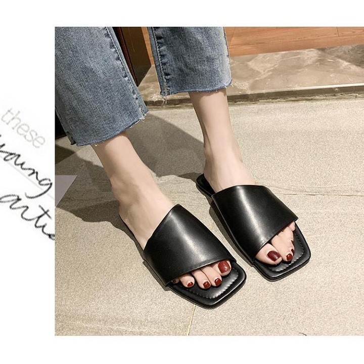 E7 - Dép 1 bản mũi vuông cách điệu