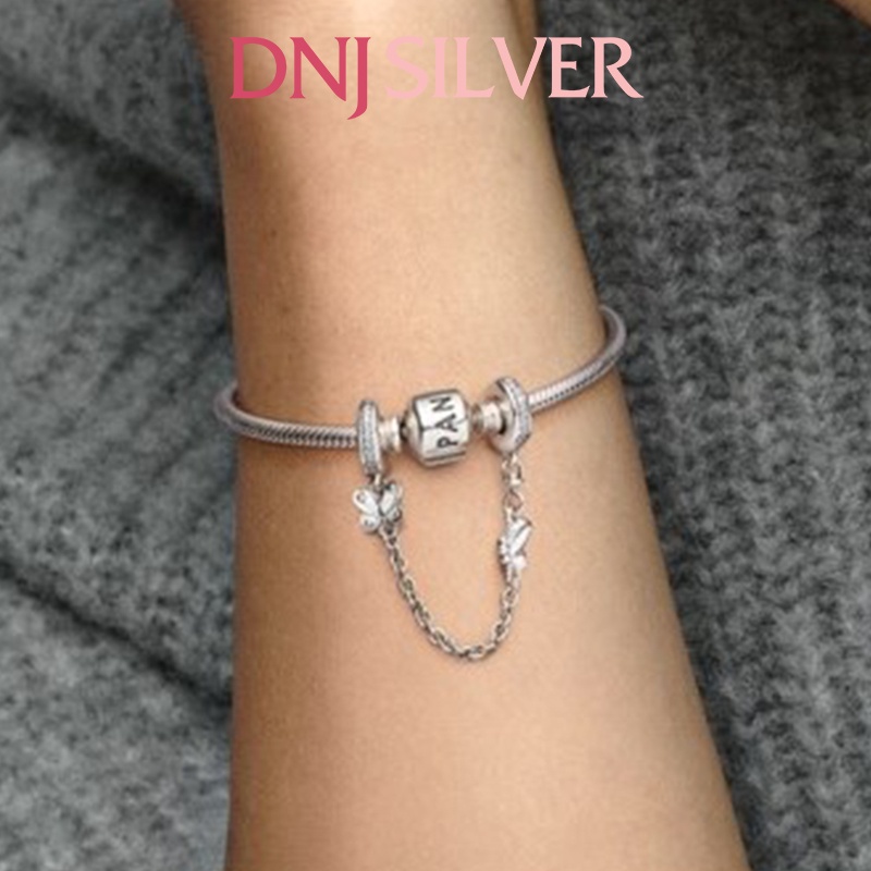 Charm bạc 925 cao cấp, hàng chuẩn bạc - Charm Butterfly Safety Chain thích hợp để mix vòng tay charm - DN251
