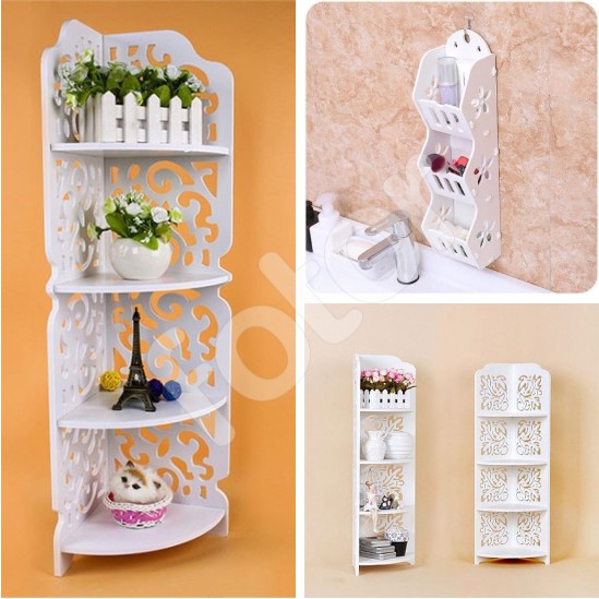 KỆ GÓC 4 TẦNG HOA VĂN GỖ - KỆ TREO 3 TẦNG