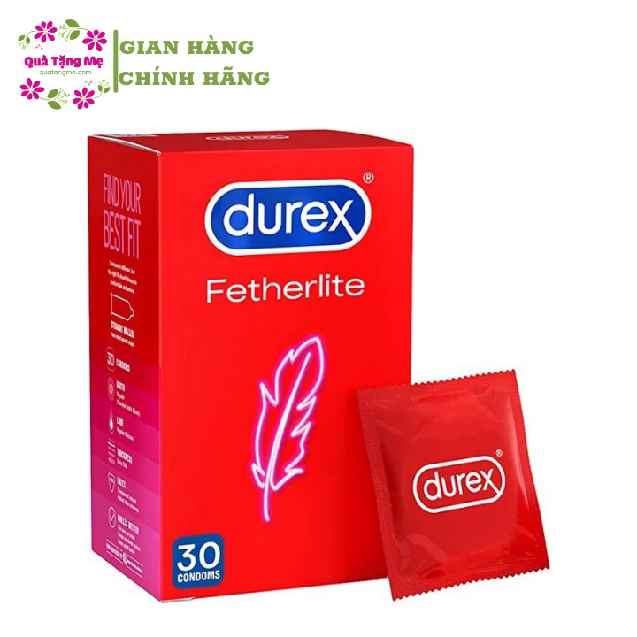 Hộp 30 Cái Bao Cao Su Durex Fetherlite Ultra Thin Feel Condoms