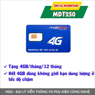 Sim 4G Mobifone MDT250A dùng 1 năm không nạp tiền
