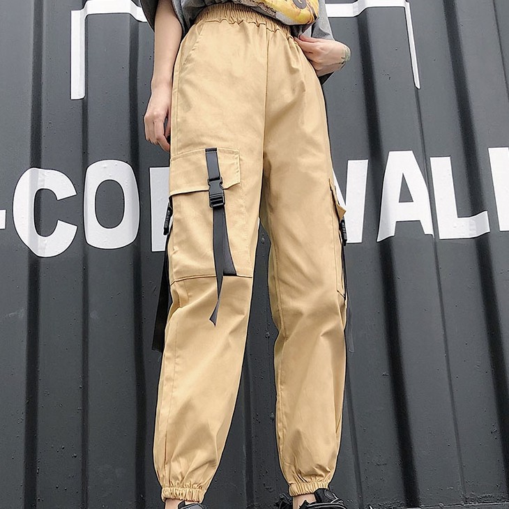 Quần dài lưng cao kiểu dáng thể thao thời trang phong cách Hàn Quốc cho nữ | BigBuy360 - bigbuy360.vn