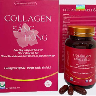 COLLAGEN SÁNG HỒNG-HỘP 60 VIÊN (COLLAGEN PEPTIDE NHẬP KHẨU TỪ ĐỨC)