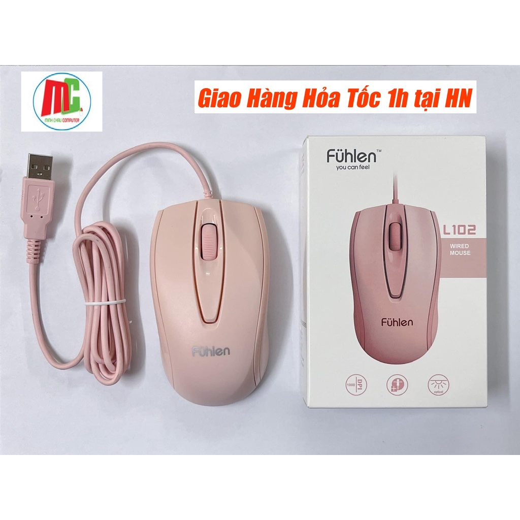 Chuột Máy Tính Fuhlen L102 Pink (Màu Hồng) - Hàng Chính Hãng Ninza Bảo Hành 2 Năm