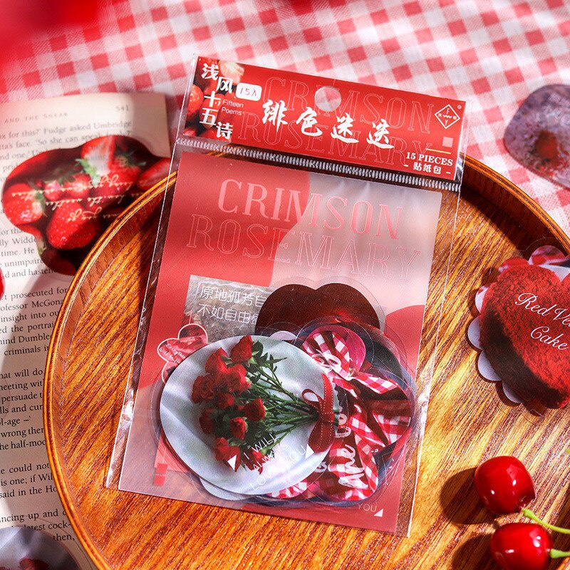 Enjoymore 🕯 Miếng Dán PET Lớn Vintage, 15 Miếng + 1 Tấm PVC Cứng  Sticker Cổ Điển Aesthetic Hình Dán