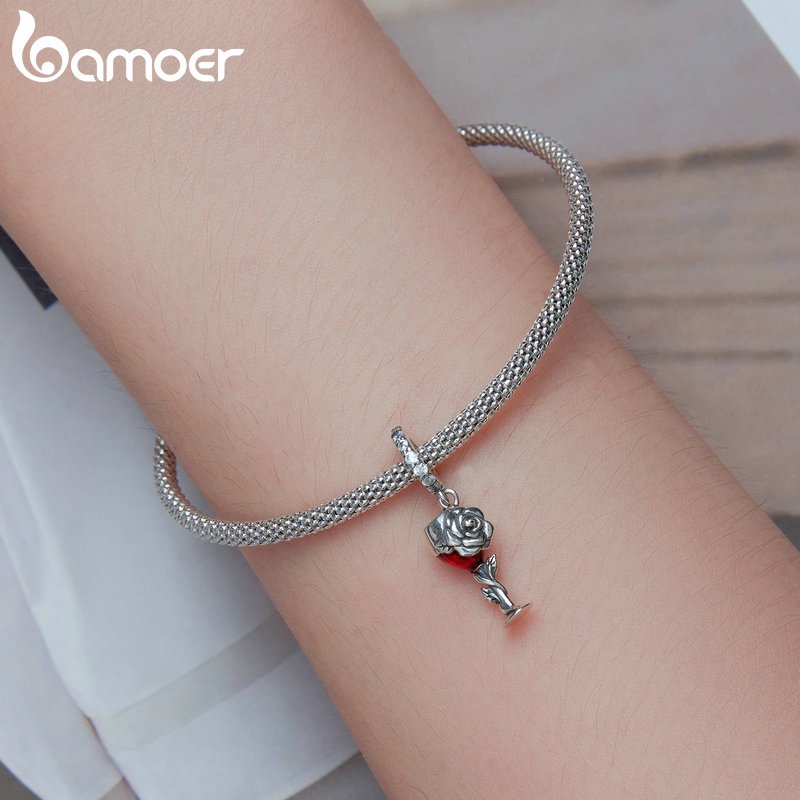 Phụ kiện vòng tay BAMOER bằng bạc 925 hình ly rượu