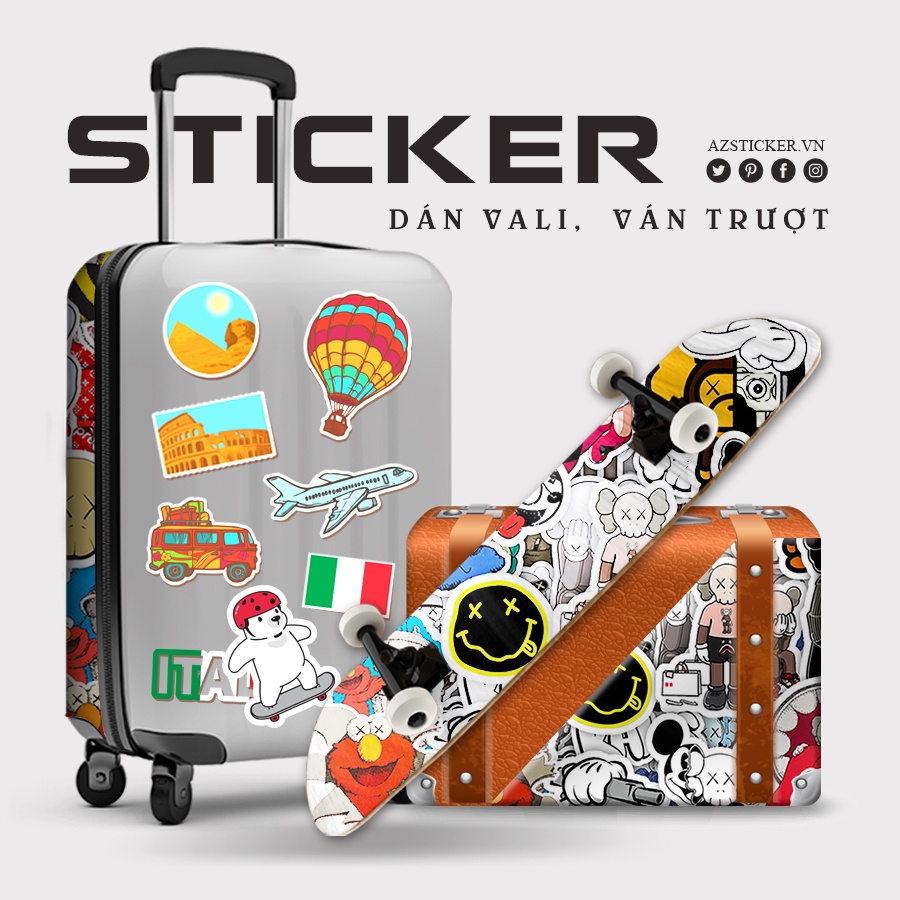 Set Sticker Người Len Kaws Siêu Đáng yêu Dán Laptop , Nón Bảo Hiểm , Vali , ĐIện THoại Máy Tính , Xe Máy Chống Thấm Nước