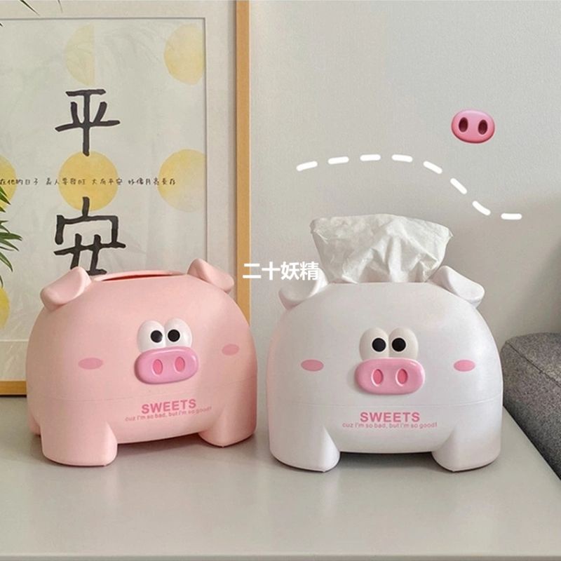 Hộp Đựng Khăn Giấy Để Bàn Hình Chú Heo Nhỏ Dễ Thương Trang Trí Phòng Khách / Phòng Ngủ