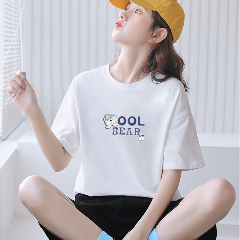 Korean version of loose fashion print trend short-sleeved T-shirt woman top