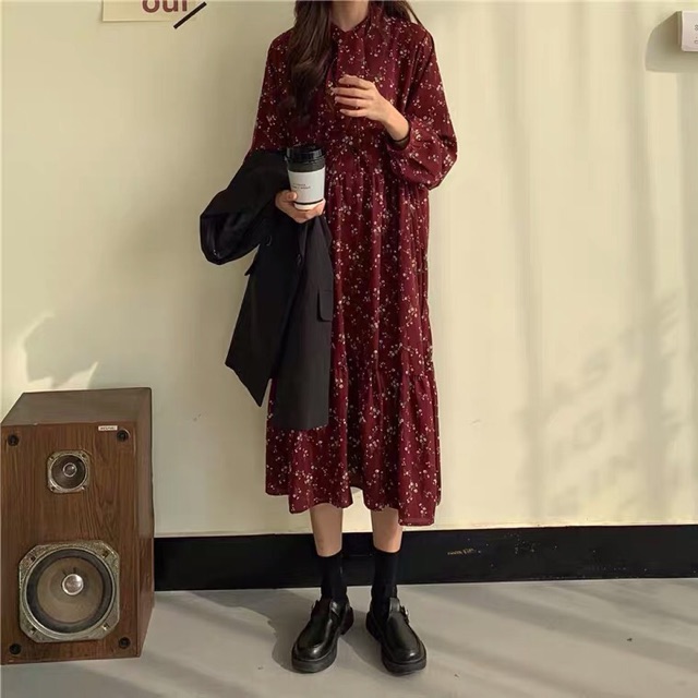 Đầm hoa nhí vintage babydoll
