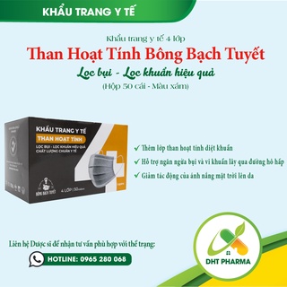 Khẩu trang y tế than hoạt tính kháng khuẩn Bông Bạch Tuyết