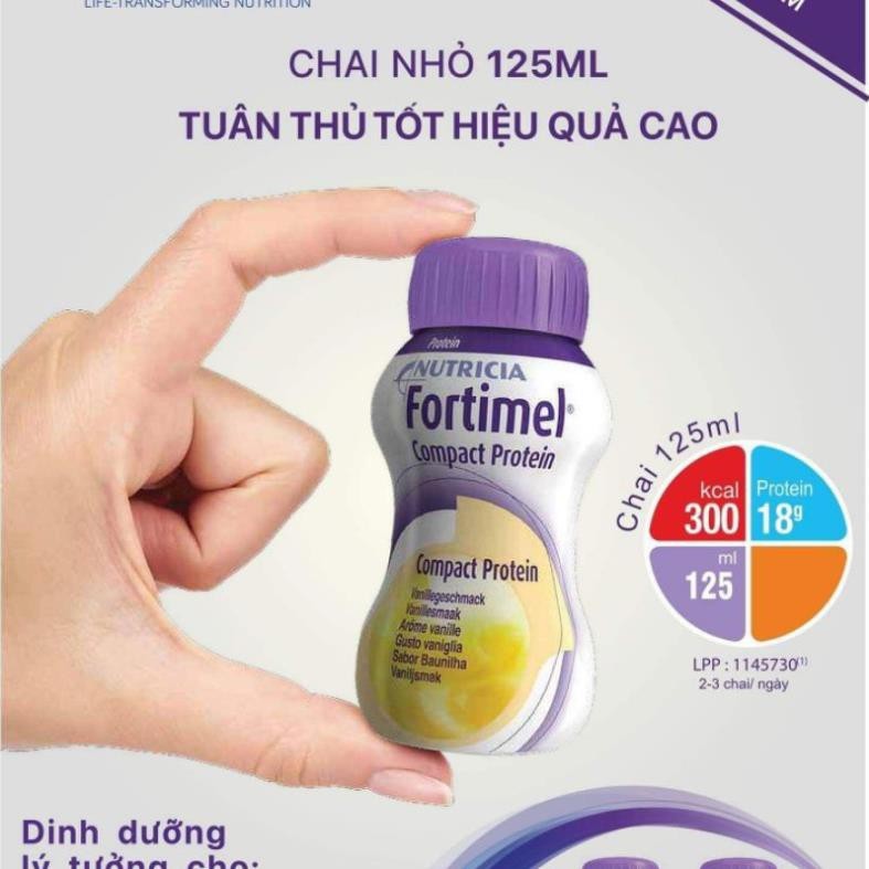 Sữa Fortimel Compact Protein Chai 125ml Vị Vani và Vị Dâu